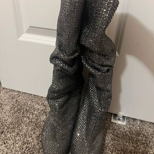 Jessica Simpson Silver Heeled Boots